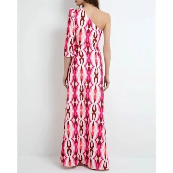 NWT PatBO Twist One Shoulder Maxi Dress Flamant PINK FWRD NEW OFFSHOULDER MAXI - Picture 2 of 9